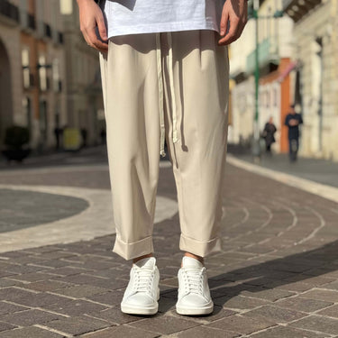 Pantalone japan morbido piegone crema - FLAG STORE